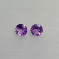 Amethyst rund facettiert, Paar ca.8mm