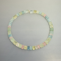 Aquamarin-Beryllkette Kristalle facettiert ca.8,5-10mm
