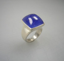 Ring 925 Silber mit Tansanit Cabochon quadrat ca.16.5mm, mehr Details: klick