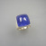 Ring 925 Silber mit Tansanit Cabochon quadrat ca.16.5mm