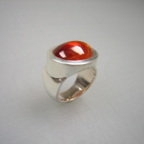 Ring 925 Silber mit Turmalin Cabochon oval ca.13x17mm