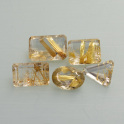 Rutilquarze facettiert, verschiedene Formen, golden, mehr Details: klick