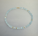 Unikatkette gearbeitet in 750/- Gelbgold, Aquamarin , mehr Details: klick