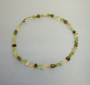 Unikatkette gearbeitet mit 750/- Gelbgold, Turmalin, Aquamarin, Peridot und Citrin, mehr Details: klick