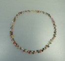 Unikatkette gearbeitet mit 750/- Gold und Turmalin, mehr Details: klick