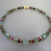 Unikatkette gearbeitet mit 925 Silber vergoldet Aquamarin, Rubin, Prehnit, Mondstein und Spinell