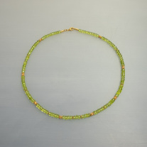 Unikatkette gearbeitet in 925/- Silber vergoldet, Peridot